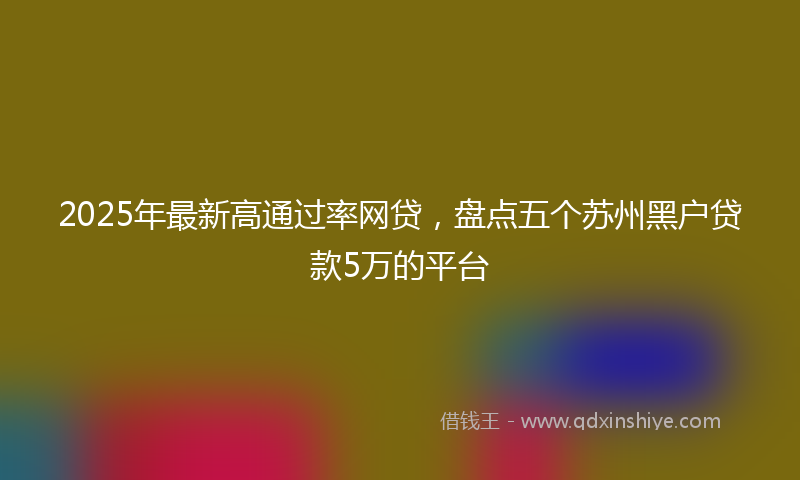 2025年最新高通过率网贷，盘点五个苏州黑户贷款5万的平台