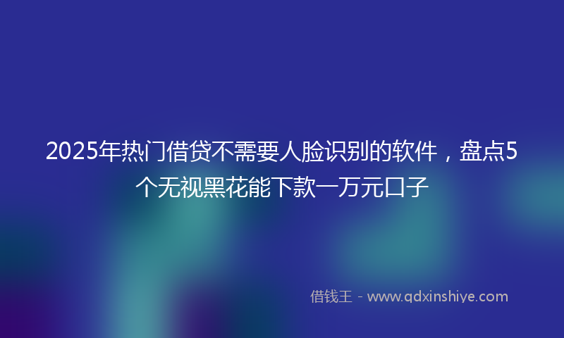 2025年热门借贷不需要人脸识别的软件，盘点5个无视黑花能下款一万元口子