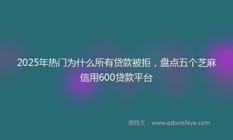2025年热门为什么所有贷款被拒，盘点五个芝麻信用600贷款平台