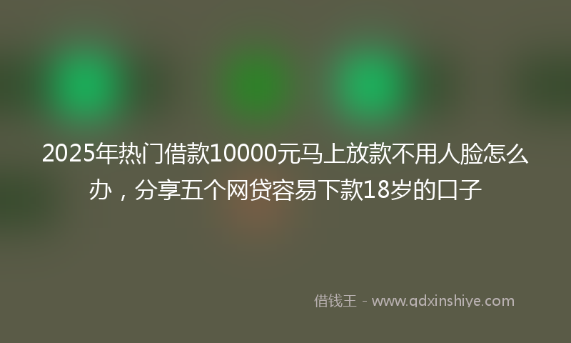 2025年热门借款10000元马上放款不用人脸怎么办，分享五个网贷容易下款18岁的口子