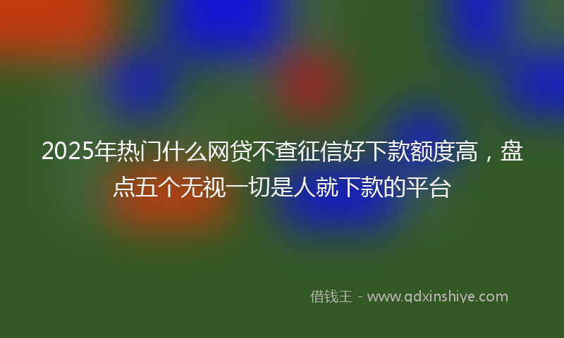 2025年热门什么网贷不查征信好下款额度高，盘点五个无视一切是人就下款的平台