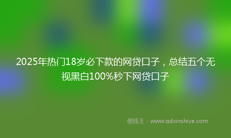2025年热门18岁必下款的网贷口子，总结五个无视黑白100%秒下网贷口子