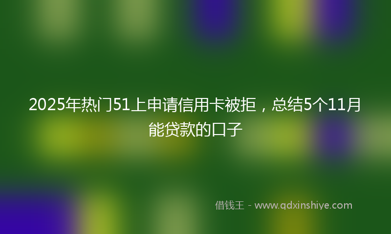2025年热门51上申请信用卡被拒，总结5个11月能贷款的口子