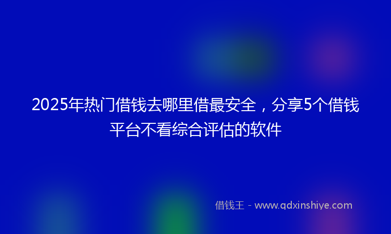 2025年热门借钱去哪里借最安全，分享5个借钱平台不看综合评估的软件