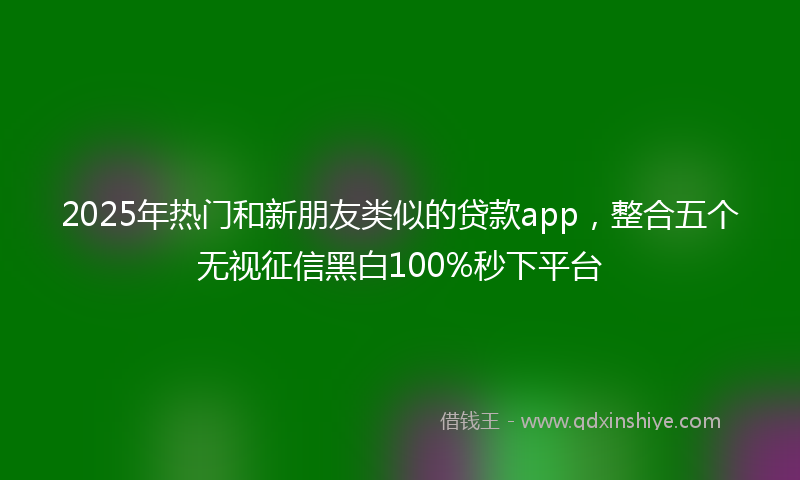 2025年热门和新朋友类似的贷款app，整合五个无视征信黑白100%秒下平台