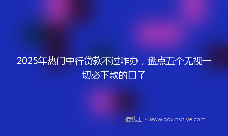 2025年热门中行贷款不过咋办，盘点五个无视一切必下款的口子