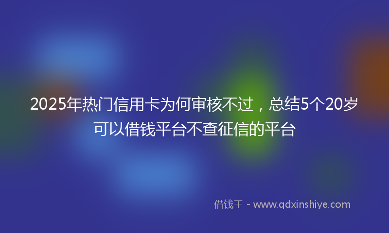 2025年热门信用卡为何审核不过，总结5个20岁可以借钱平台不查征信的平台