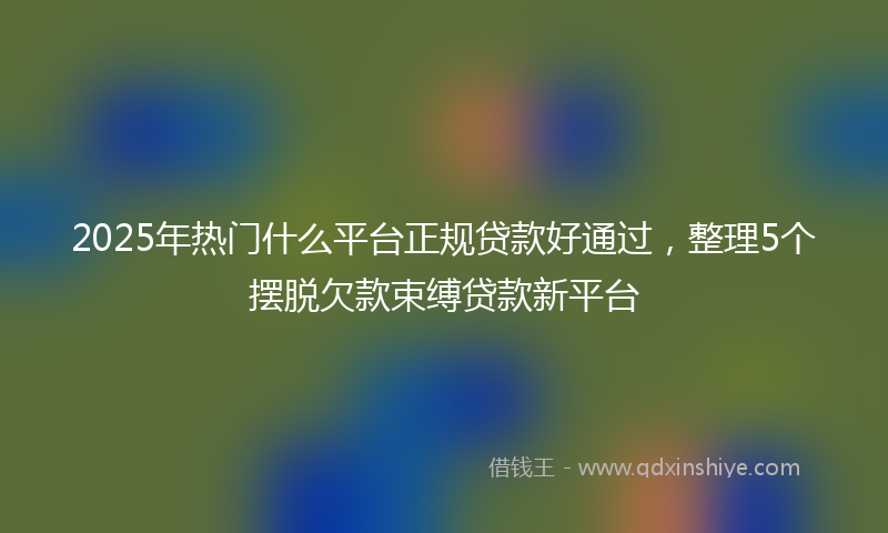 2025年热门什么平台正规贷款好通过，整理5个摆脱欠款束缚贷款新平台