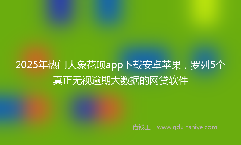 2025年热门大象花呗app下载安卓苹果，罗列5个真正无视逾期大数据的网贷软件
