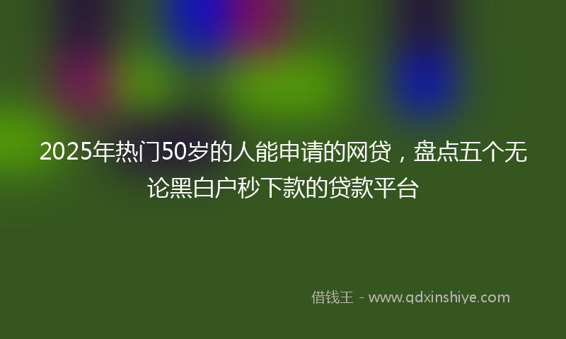 2025年热门50岁的人能申请的网贷，盘点五个无论黑白户秒下款的贷款平台