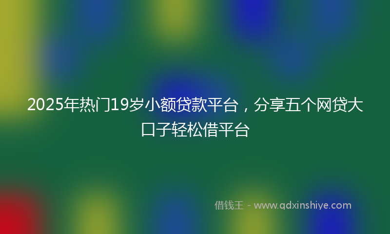 2025年热门19岁小额贷款平台，分享五个网贷大口子轻松借平台