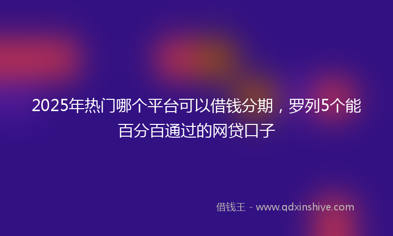2025年热门哪个平台可以借钱分期，罗列5个能百分百通过的网贷口子