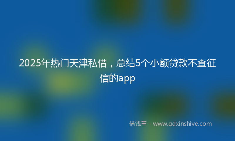 2025年热门天津私借，总结5个小额贷款不查征信的app