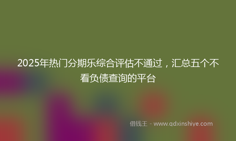 2025年热门分期乐综合评估不通过，汇总五个不看负债查询的平台
