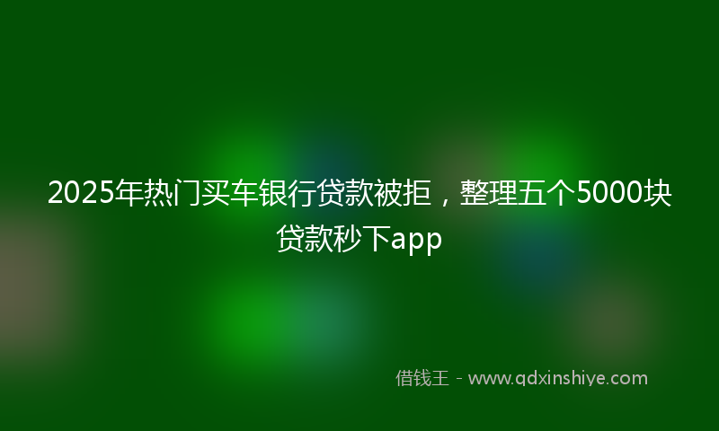 2025年热门买车银行贷款被拒，整理五个5000块贷款秒下app