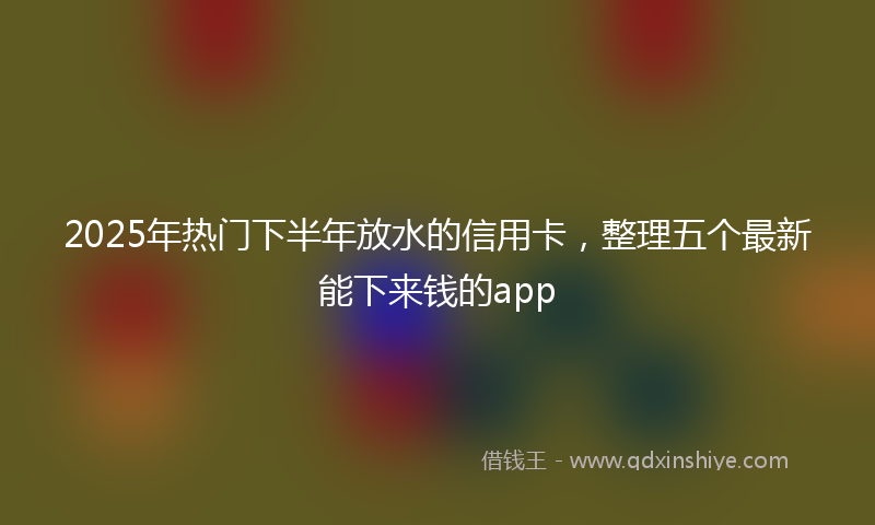 2025年热门下半年放水的信用卡，整理五个最新能下来钱的app