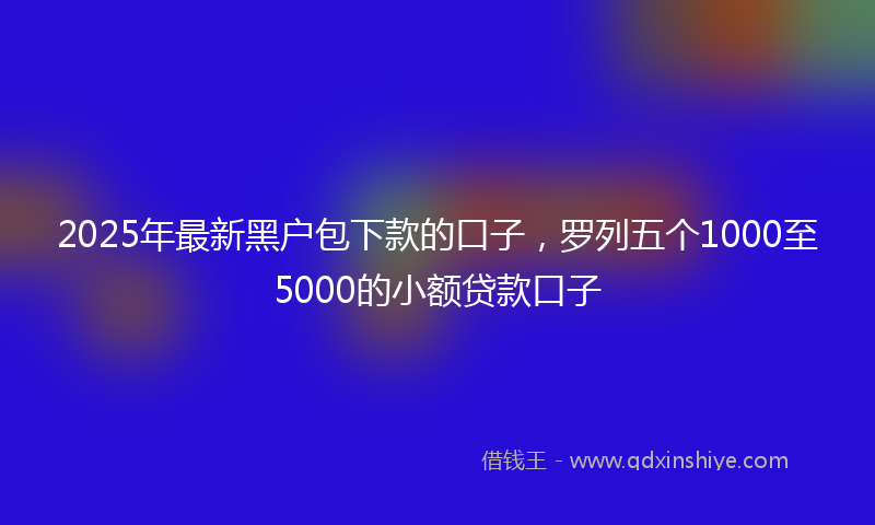 2025年最新黑户包下款的口子，罗列五个1000至5000的小额贷款口子