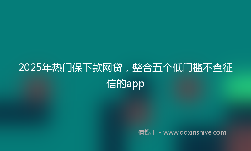 2025年热门保下款网贷，整合五个低门槛不查征信的app