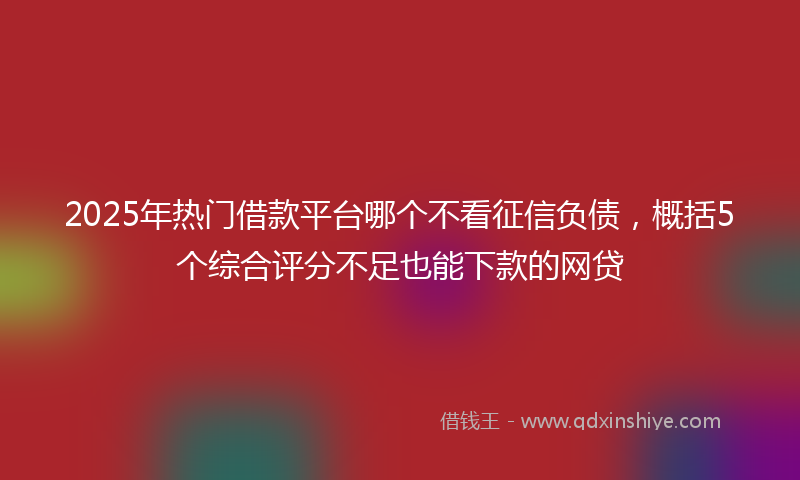 2025年热门借款平台哪个不看征信负债，概括5个综合评分不足也能下款的网贷