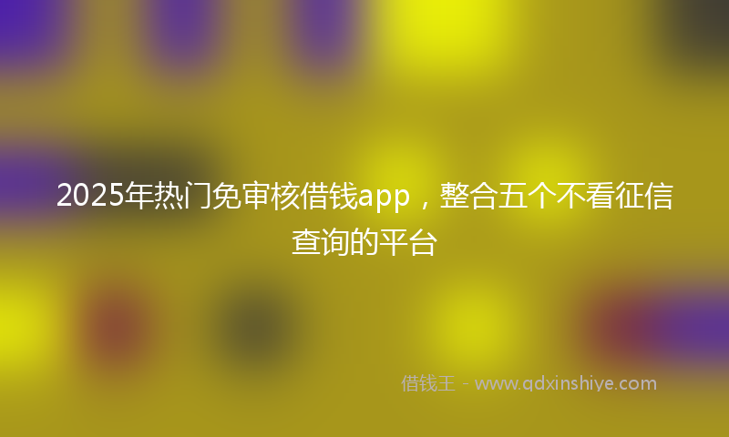 2025年热门免审核借钱app，整合五个不看征信查询的平台