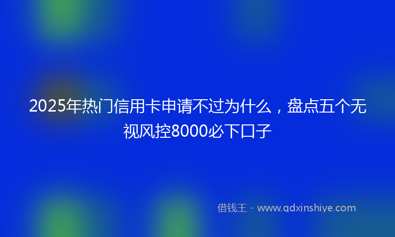 2025年热门信用卡申请不过为什么，盘点五个无视风控8000必下口子