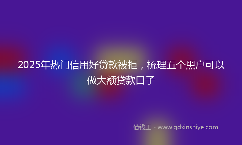2025年热门信用好贷款被拒，梳理五个黑户可以做大额贷款口子