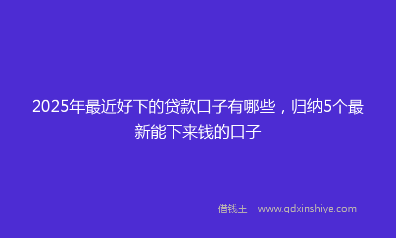 2025年最近好下的贷款口子有哪些，归纳5个最新能下来钱的口子