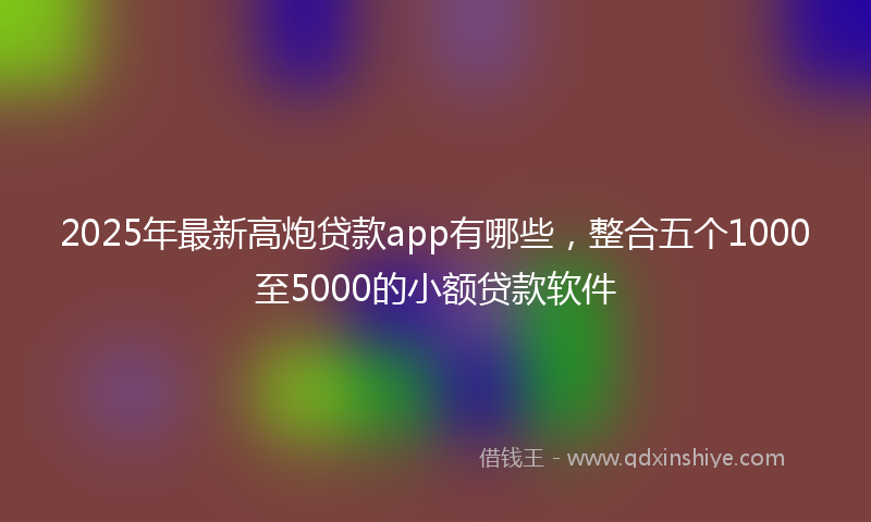 2025年最新高炮贷款app有哪些，整合五个1000至5000的小额贷款软件
