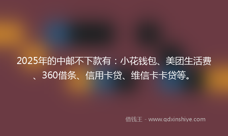 2025年的中邮不下款有：小花钱包、美团生活费、360借条、信用卡贷、维信卡卡贷等。
