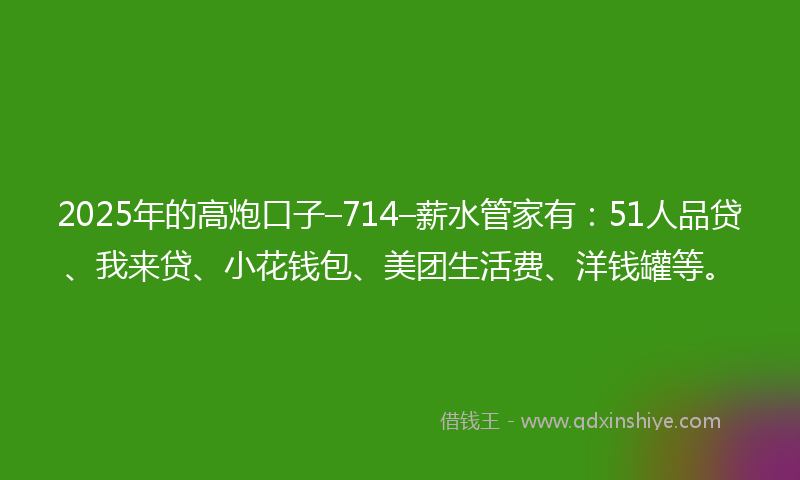 2025年的高炮口子–714–薪水管家有：51人品贷、我来贷、小花钱包、美团生活费、洋钱罐等。