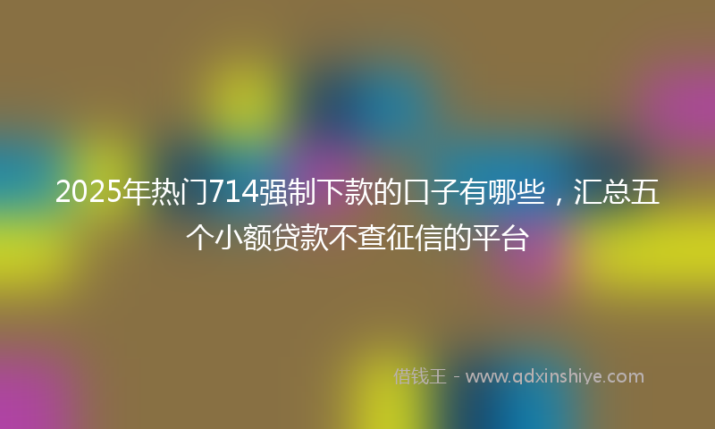 2025年热门714强制下款的口子有哪些，汇总五个小额贷款不查征信的平台