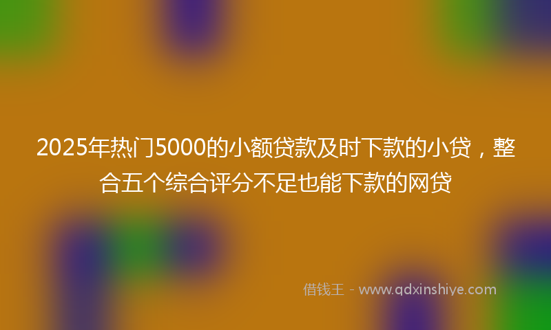 2025年热门5000的小额贷款及时下款的小贷，整合五个综合评分不足也能下款的网贷