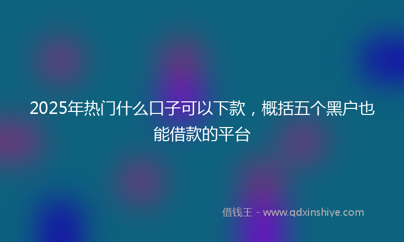 2025年热门什么口子可以下款，概括五个黑户也能借款的平台