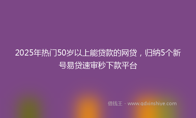 2025年热门50岁以上能贷款的网贷，归纳5个新号易贷速审秒下款平台