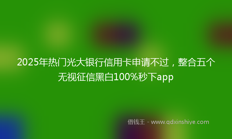 2025年热门光大银行信用卡申请不过，整合五个无视征信黑白100%秒下app