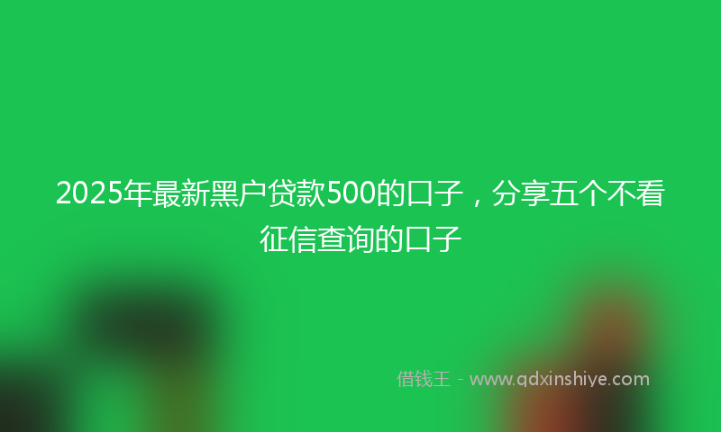2025年最新黑户贷款500的口子，分享五个不看征信查询的口子