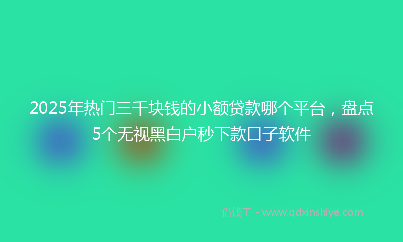 2025年热门三千块钱的小额贷款哪个平台，盘点5个无视黑白户秒下款口子软件