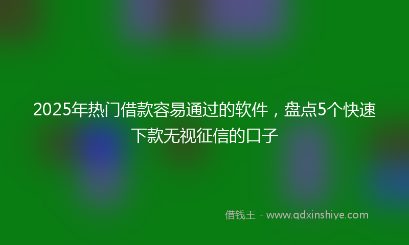 2025年热门借款容易通过的软件，盘点5个快速下款无视征信的口子