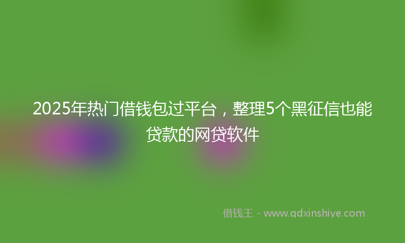 2025年热门借钱包过平台，整理5个黑征信也能贷款的网贷软件