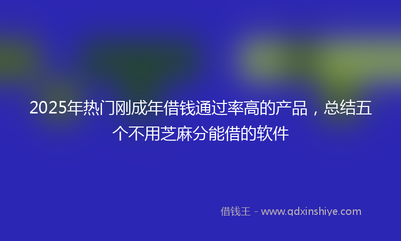 2025年热门刚成年借钱通过率高的产品，总结五个不用芝麻分能借的软件