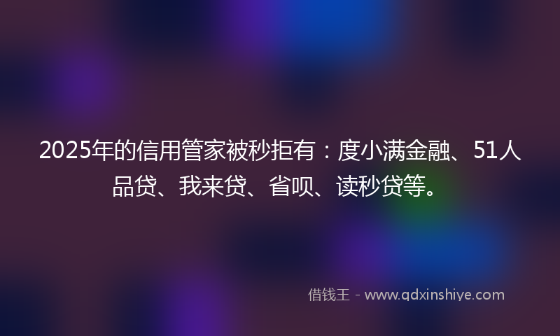 2025年的信用管家被秒拒有：度小满金融、51人品贷、我来贷、省呗、读秒贷等。