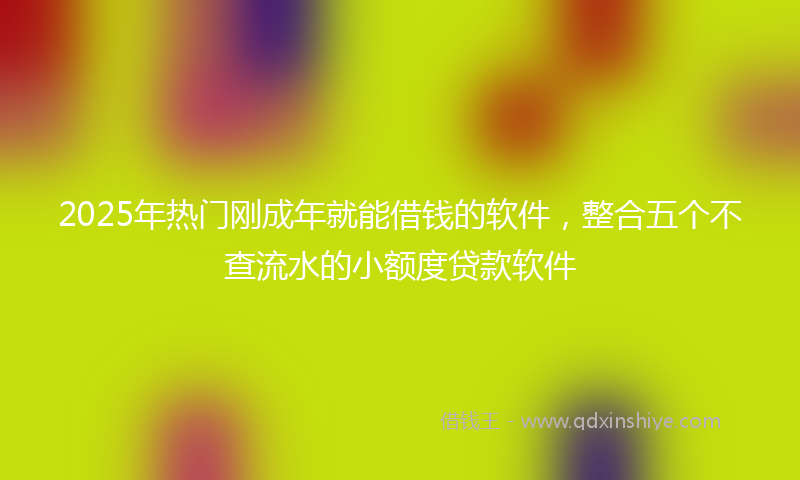 2025年热门刚成年就能借钱的软件，整合五个不查流水的小额度贷款软件