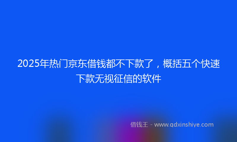 2025年热门京东借钱都不下款了，概括五个快速下款无视征信的软件