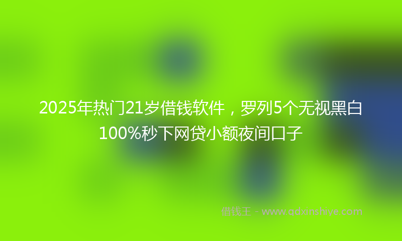 2025年热门21岁借钱软件，罗列5个无视黑白100%秒下网贷小额夜间口子