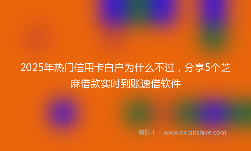 2025年热门信用卡白户为什么不过，分享5个芝麻借款实时到账速借软件