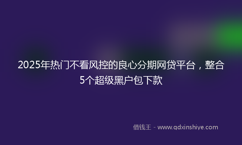 2025年热门不看风控的良心分期网贷平台，整合5个超级黑户包下款