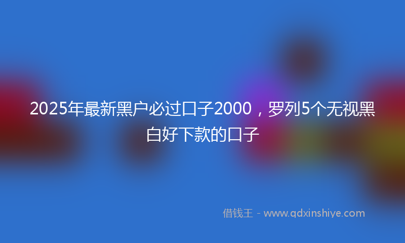 2025年最新黑户必过口子2000，罗列5个无视黑白好下款的口子