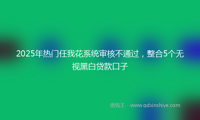 2025年热门任我花系统审核不通过，整合5个无视黑白贷款口子