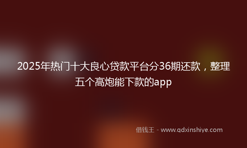 2025年热门十大良心贷款平台分36期还款，整理五个高炮能下款的app