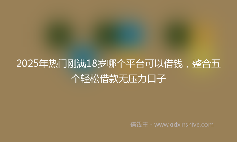 2025年热门刚满18岁哪个平台可以借钱，整合五个轻松借款无压力口子
